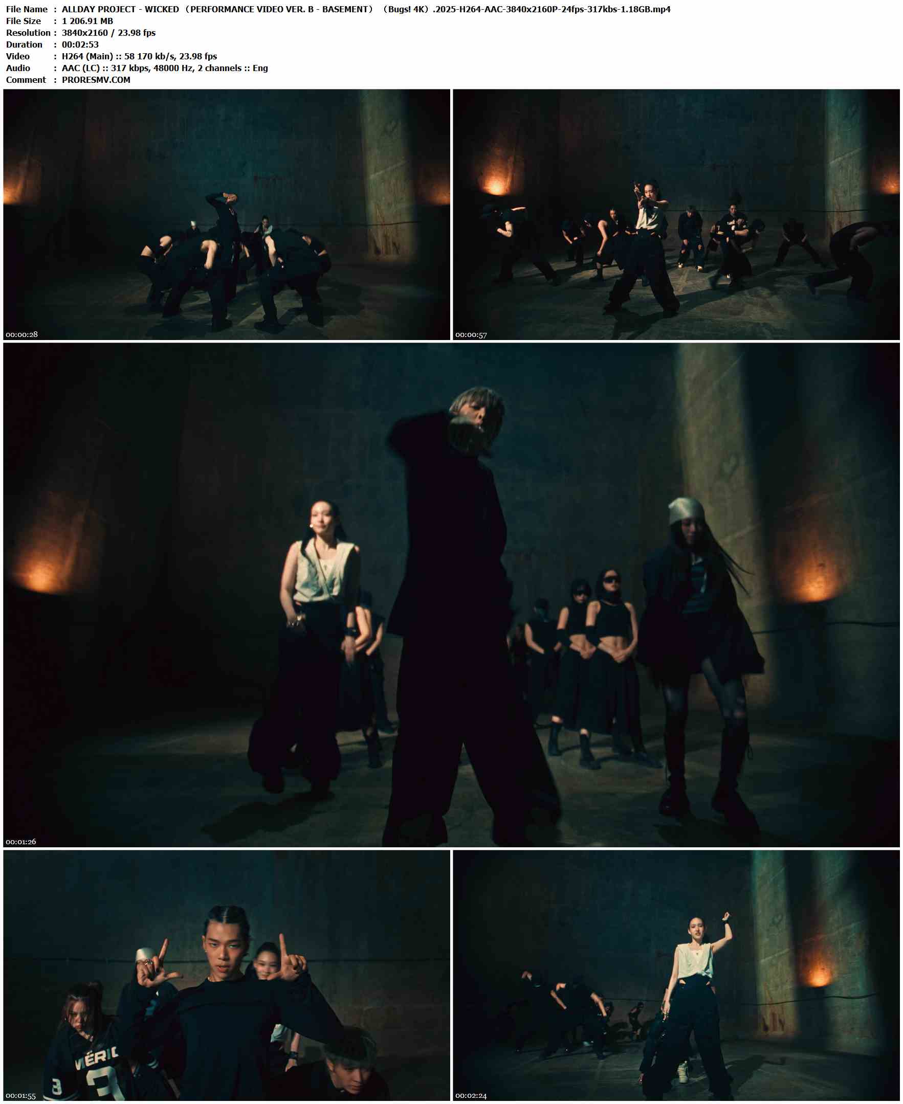 ALLDAY PROJECT - WICKED （PERFORMANCE VIDEO VER. B - BASEMENT） （Bugs! 4K）.2025-H264-AAC-3840x2160P-24fps-317kbs-1.18GB官方MV_高清MV